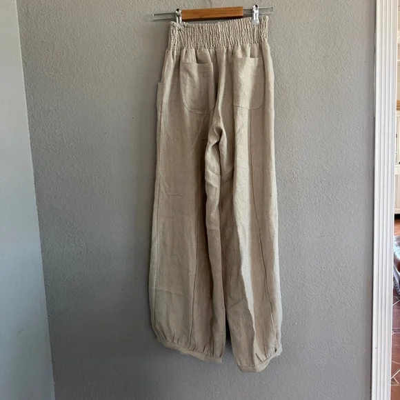 NWT. Nomad The Label Linen Pants in Flax. Size 2 - Picture 5 of 9